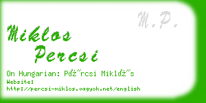 miklos percsi business card